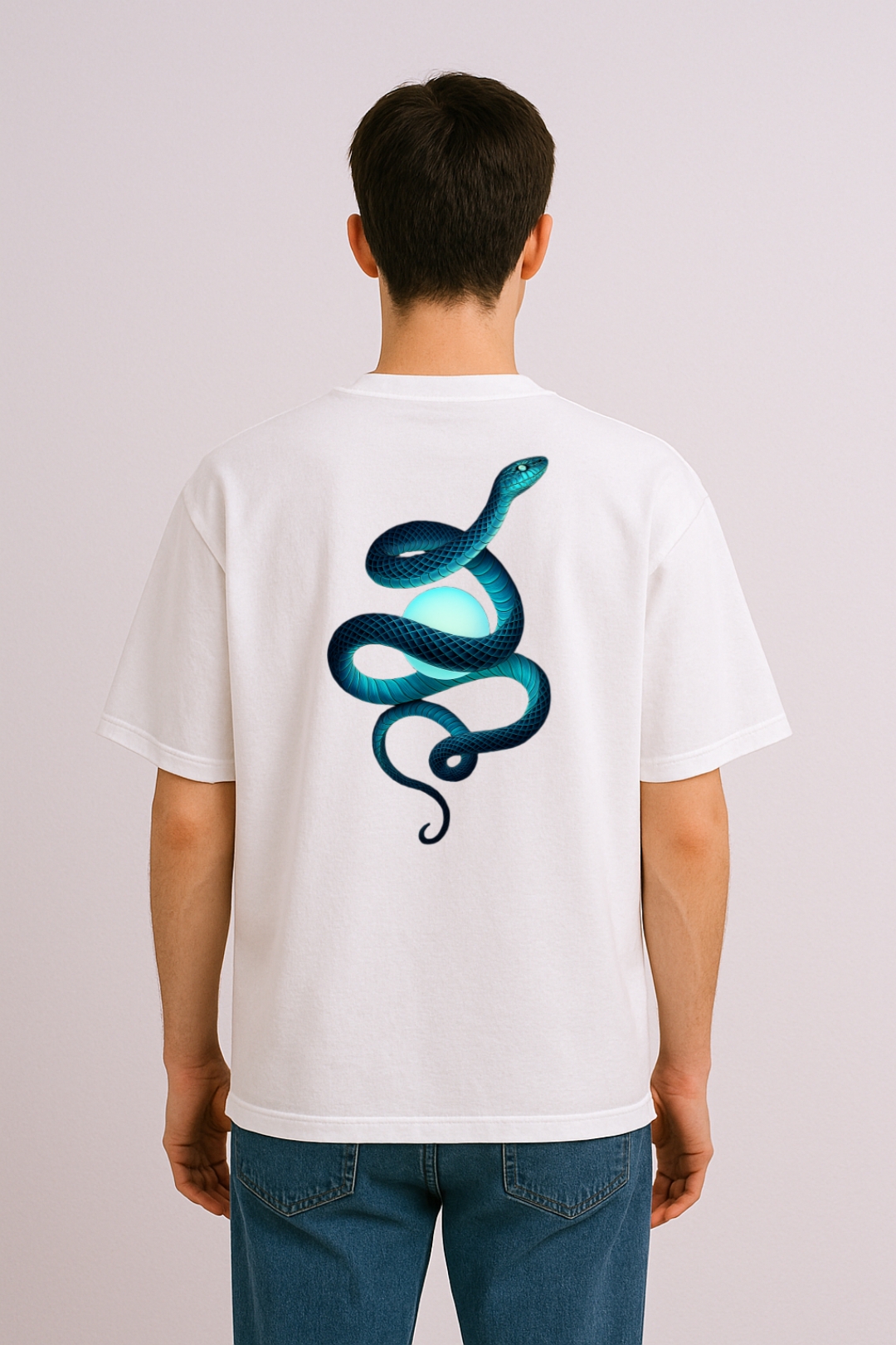 Artistic Serpent Design Oversized T-shirt - Image 6