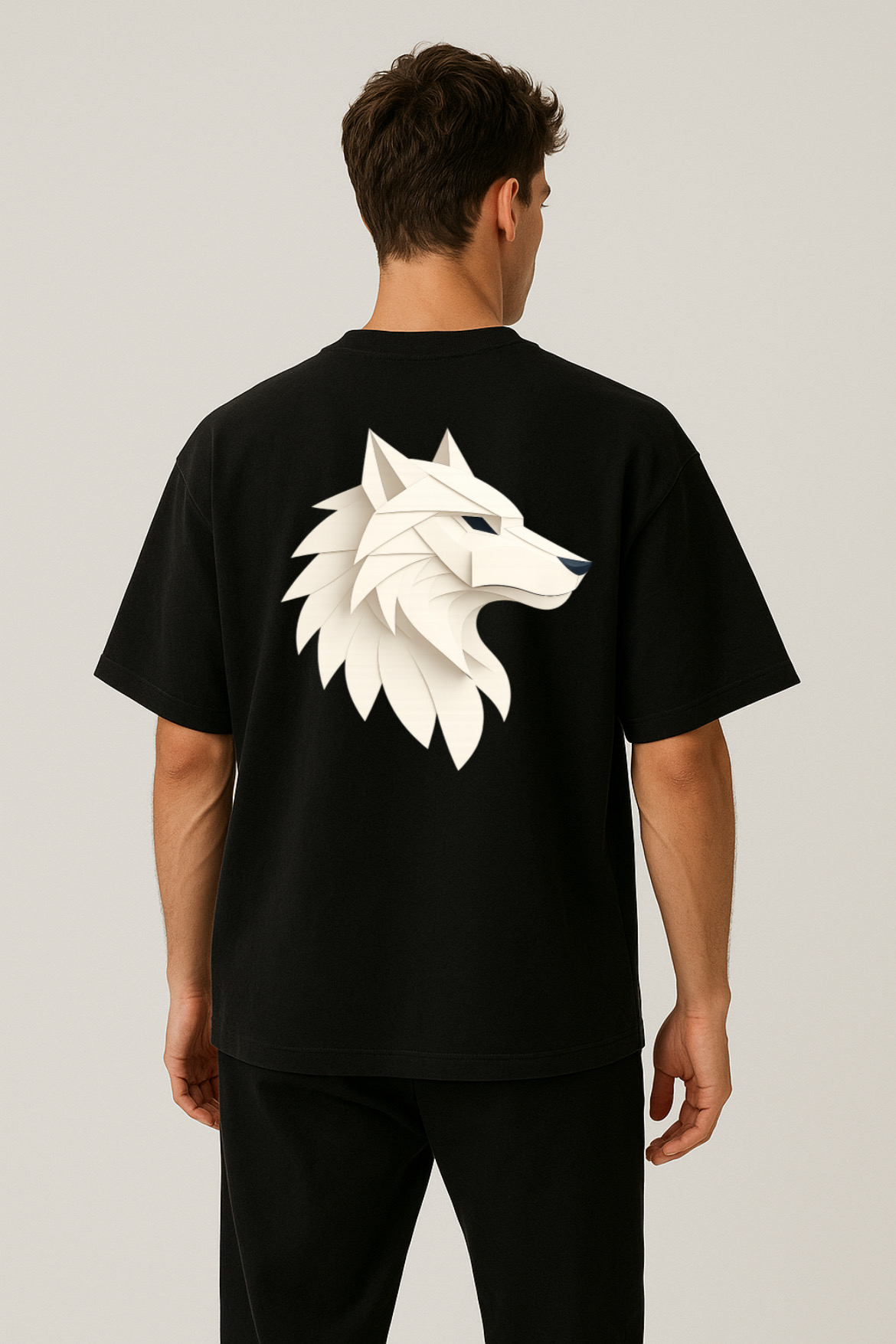Animal Inspired Wolf Design Oversized T-shirt - Image 15