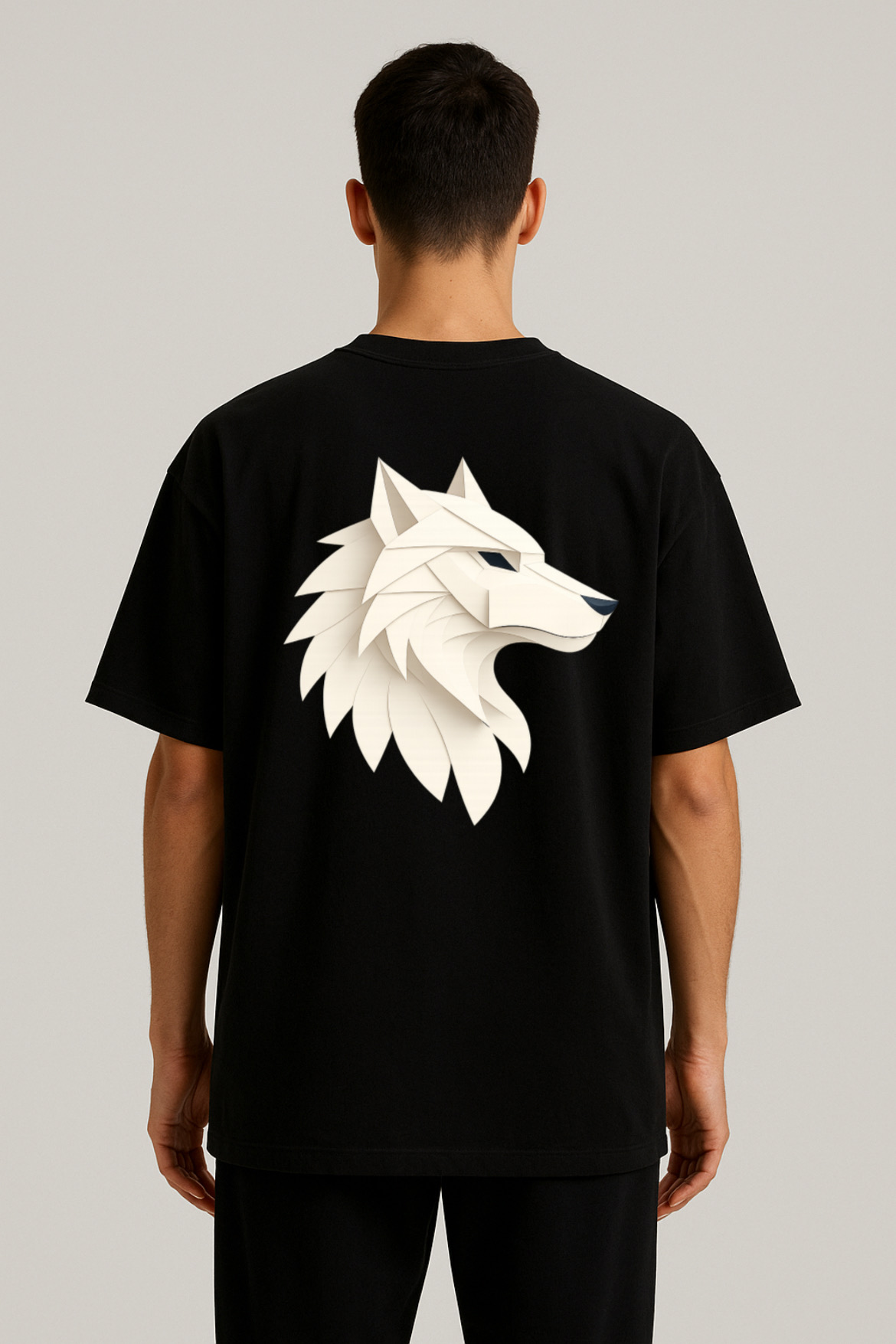 Animal Inspired Wolf Design Oversized T-shirt - Image 17