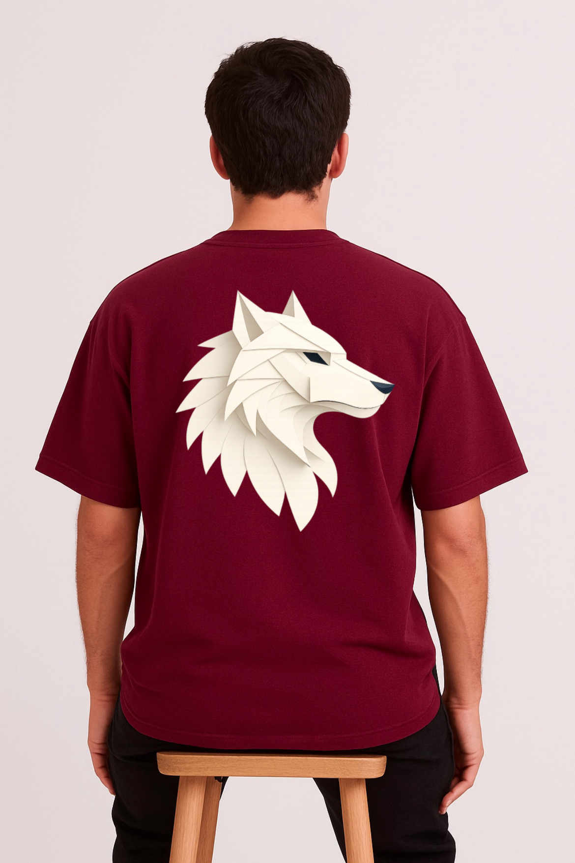 Animal Inspired Wolf Design Oversized T-shirt - Image 5
