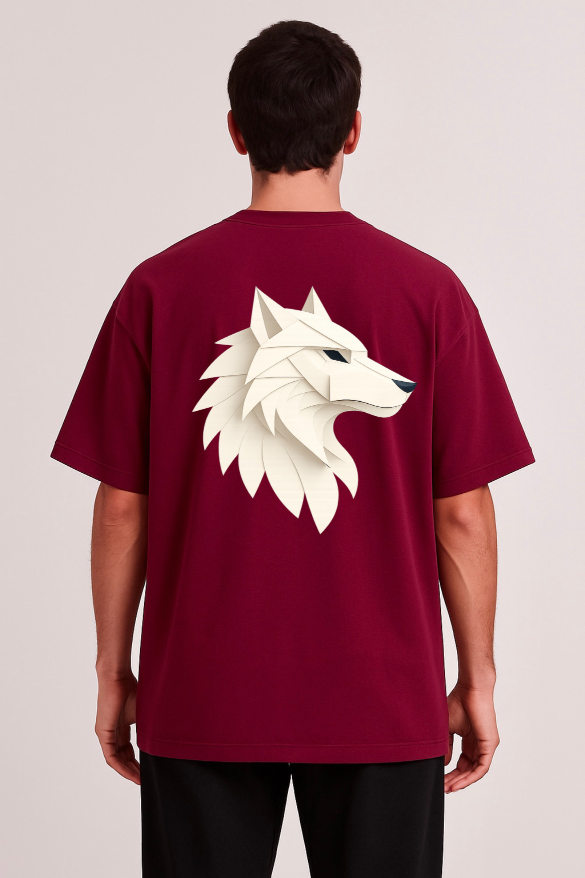 Animal Inspired Wolf Design Oversized T-shirt - Image 3