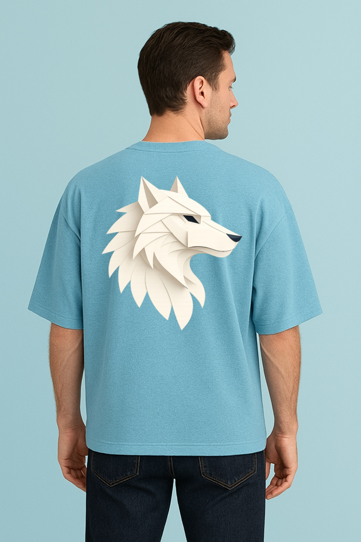 Animal Inspired Wolf Design Oversized T-shirt - Image 21