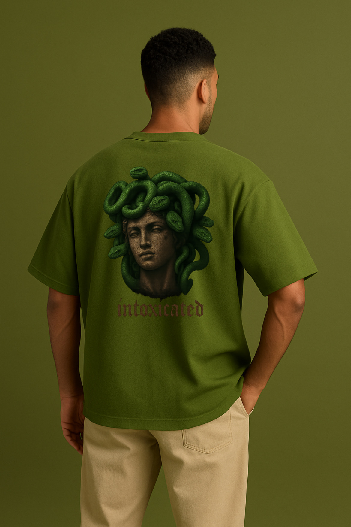 Mythological Medusa Design Oversized T-shirt