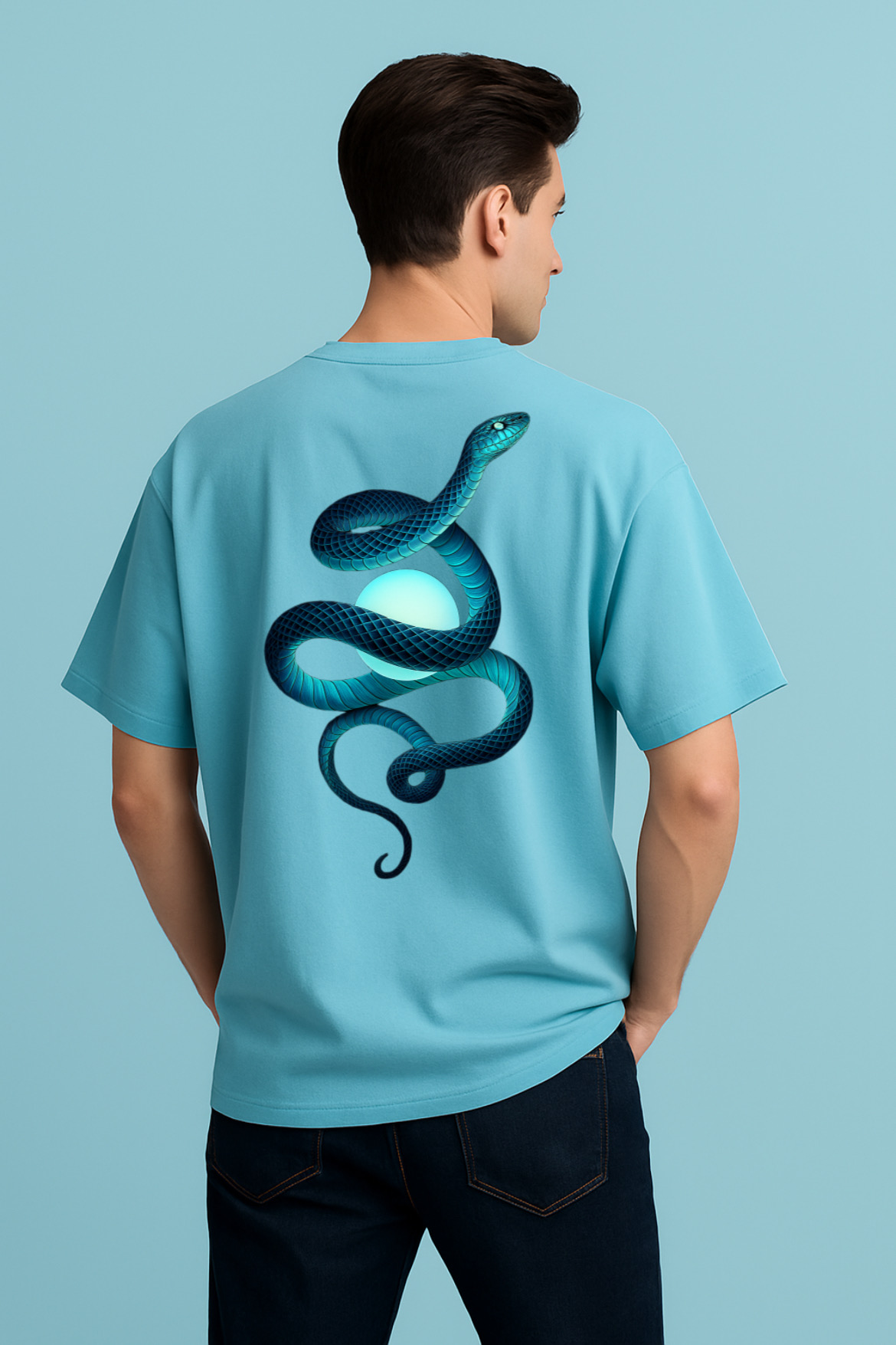 Artistic Serpent Design Oversized T-shirt