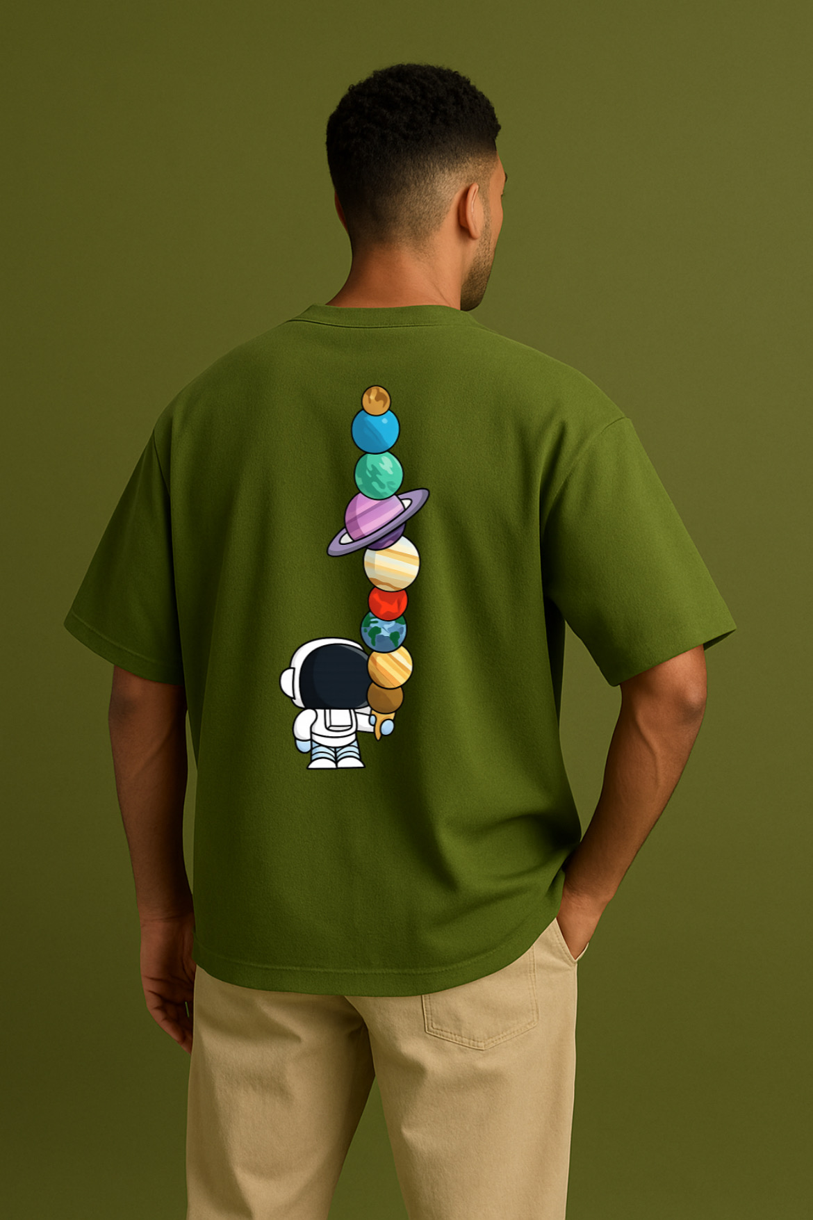 Astronaut Inspired Design Oversized T-shirt - Image 27
