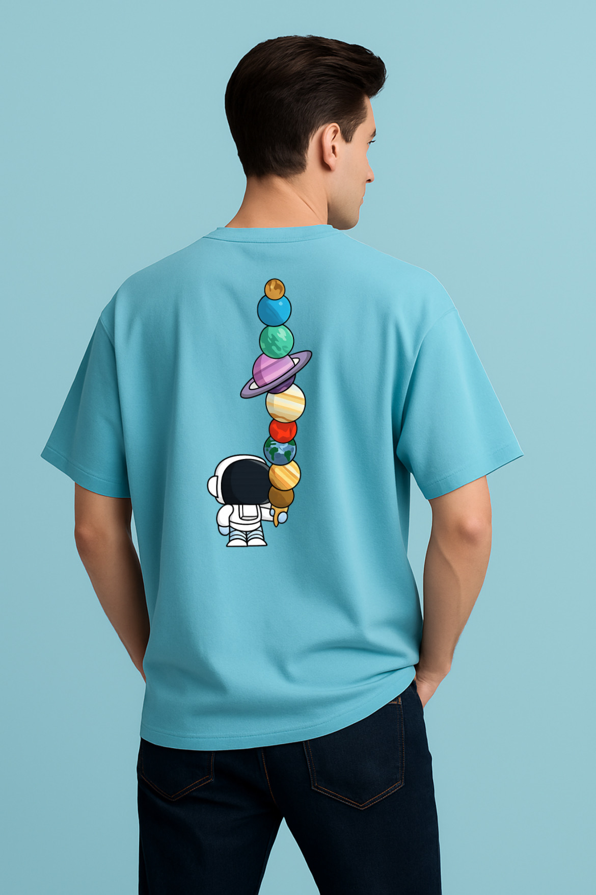 Astronaut Inspired Design Oversized T-shirt - Image 11