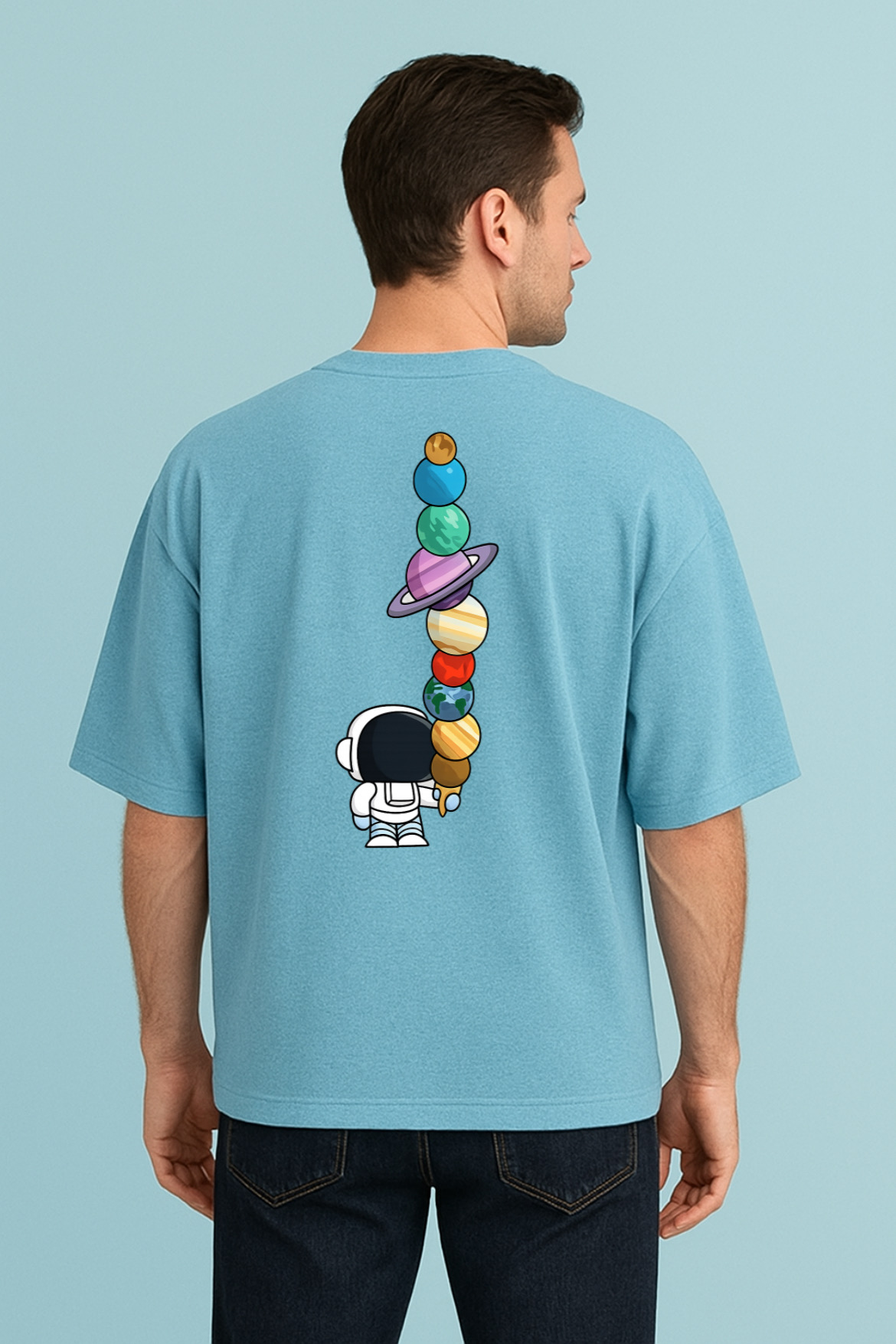 Astronaut Inspired Design Oversized T-shirt - Image 13
