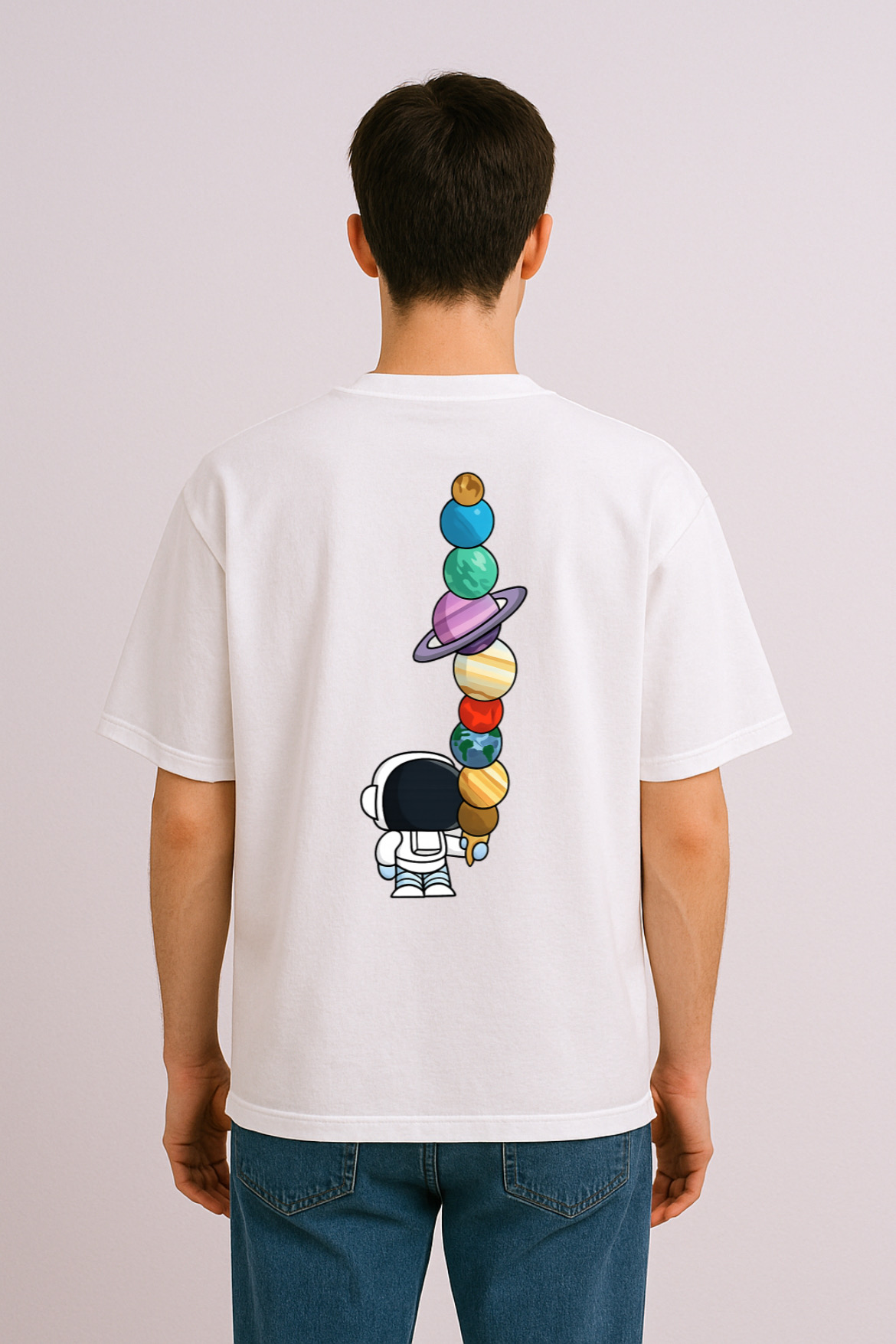 Astronaut Inspired Design Oversized T-shirt - Image 15