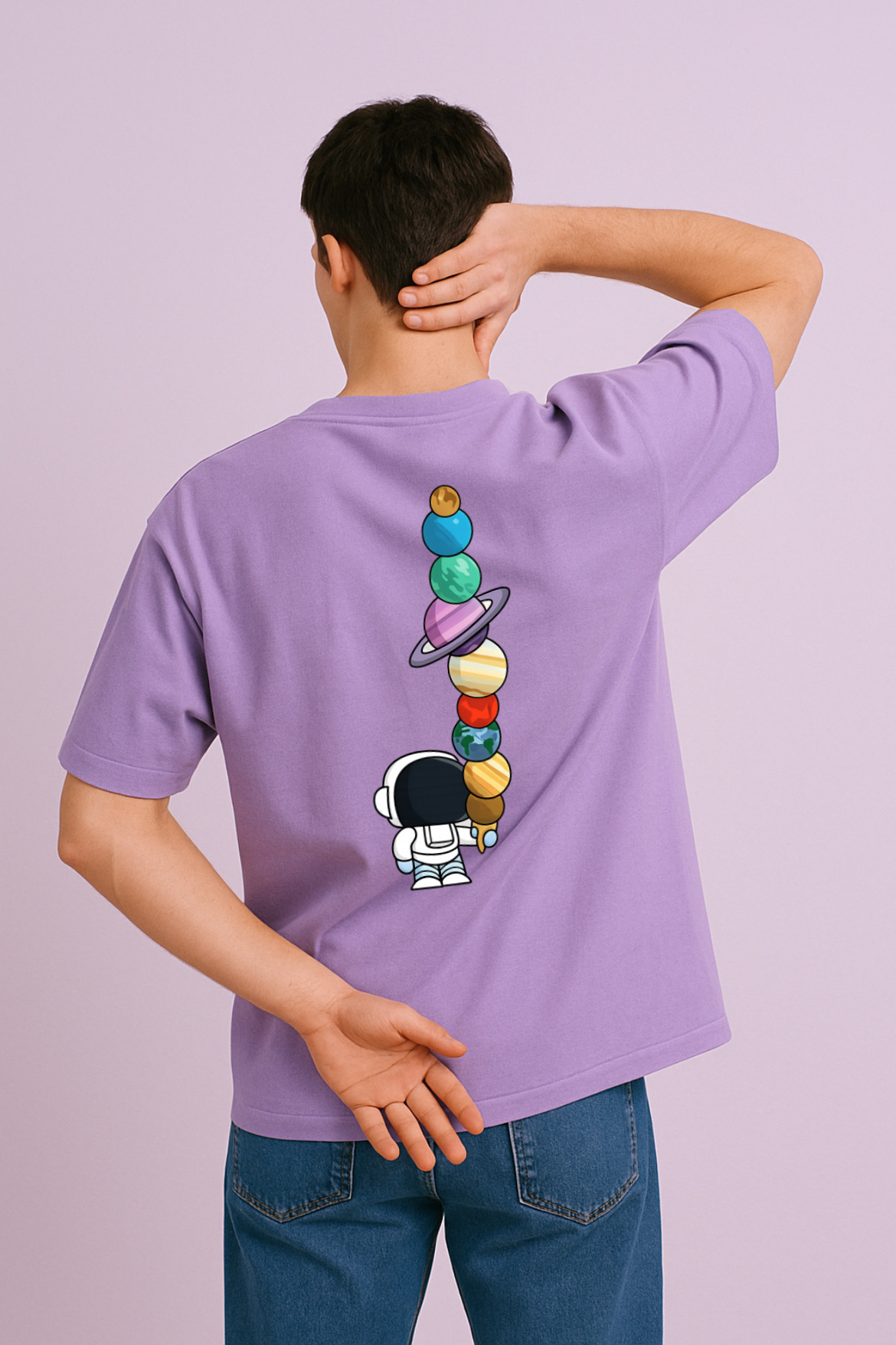 Astronaut Inspired Design Oversized T-shirt - Image 9
