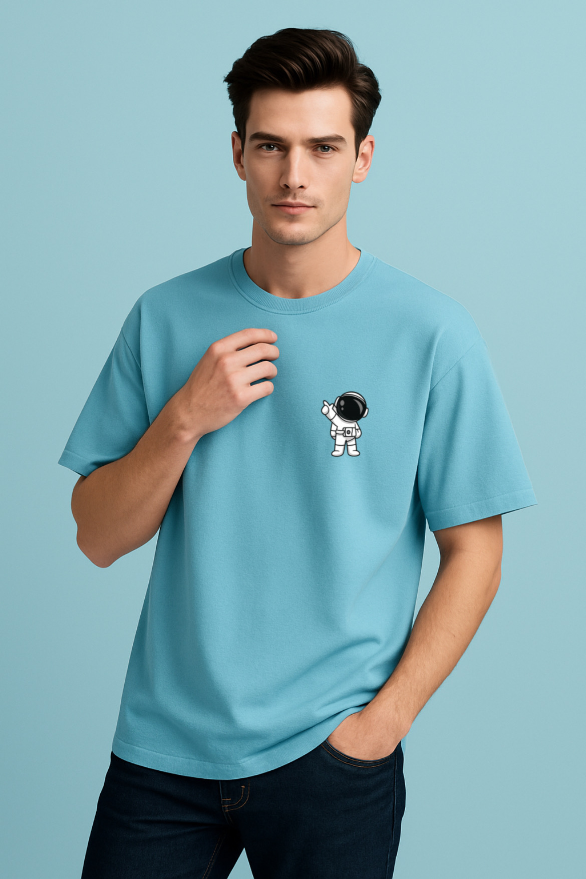 Astronaut Inspired Design Oversized T-shirt - Image 12