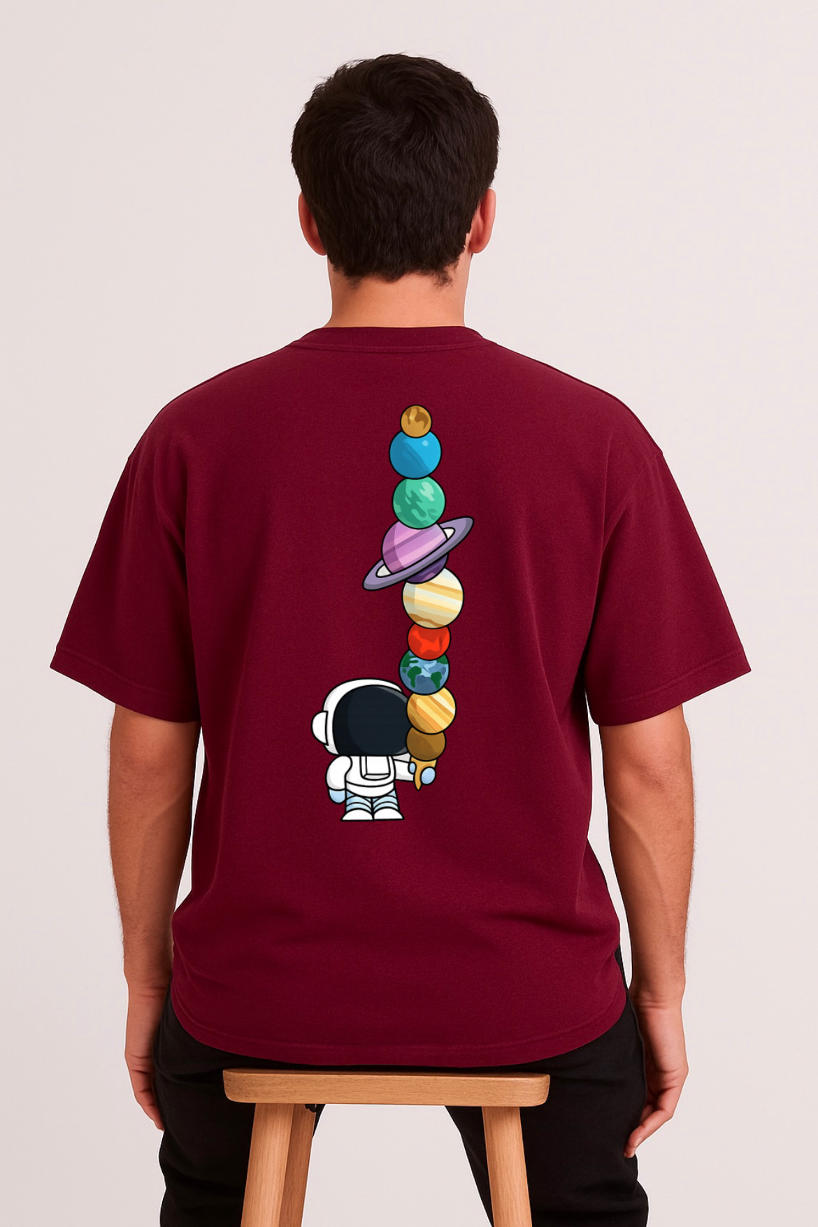 Astronaut Inspired Design Oversized T-shirt - Image 3