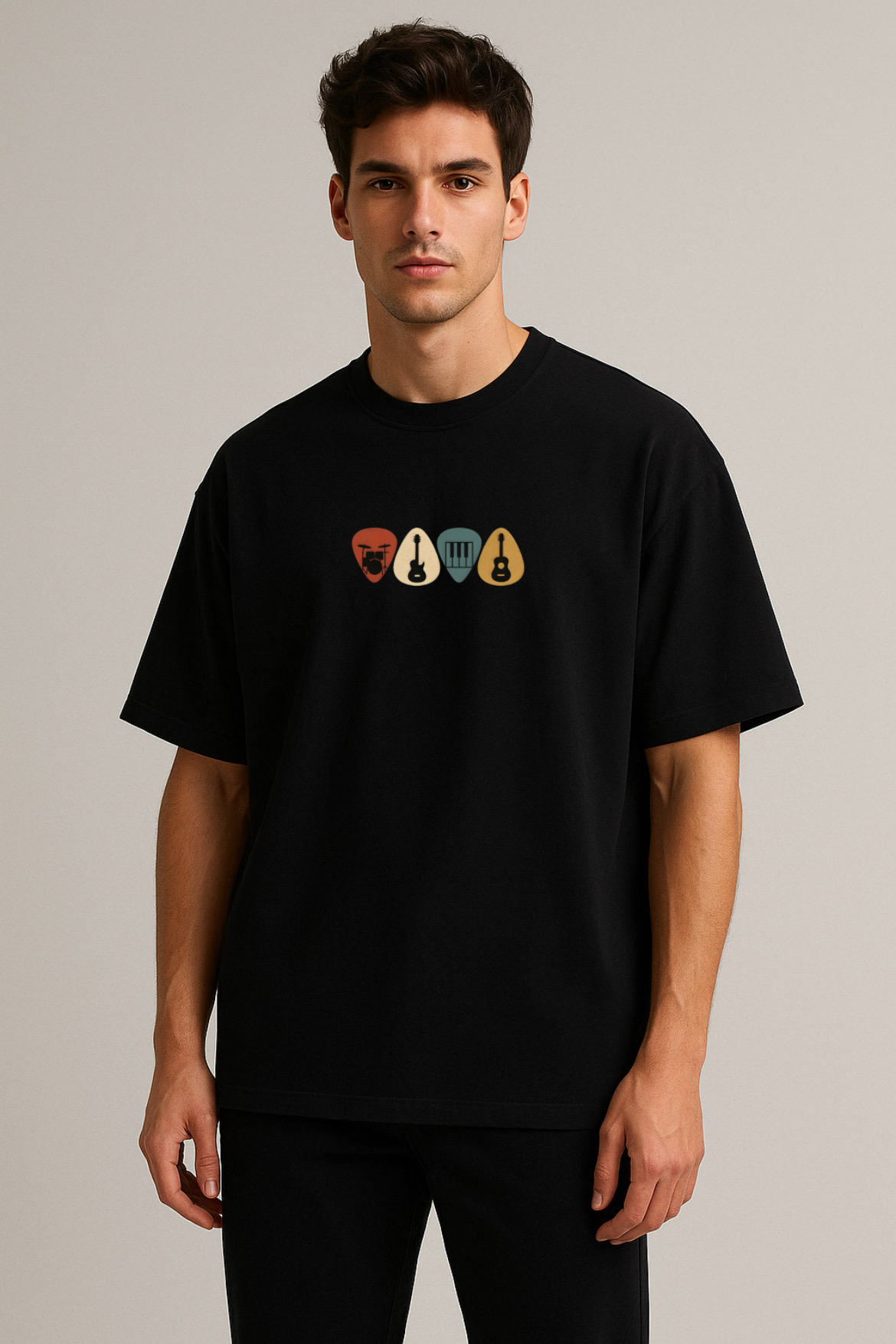 Musical Astronaut Graphic Design Oversized T-shirt - Image 5