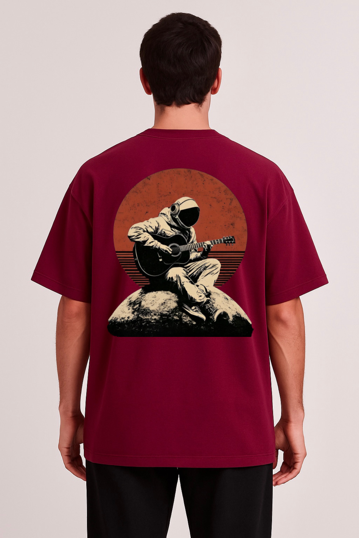 Musical Astronaut Graphic Design Oversized T-shirt - Image 12