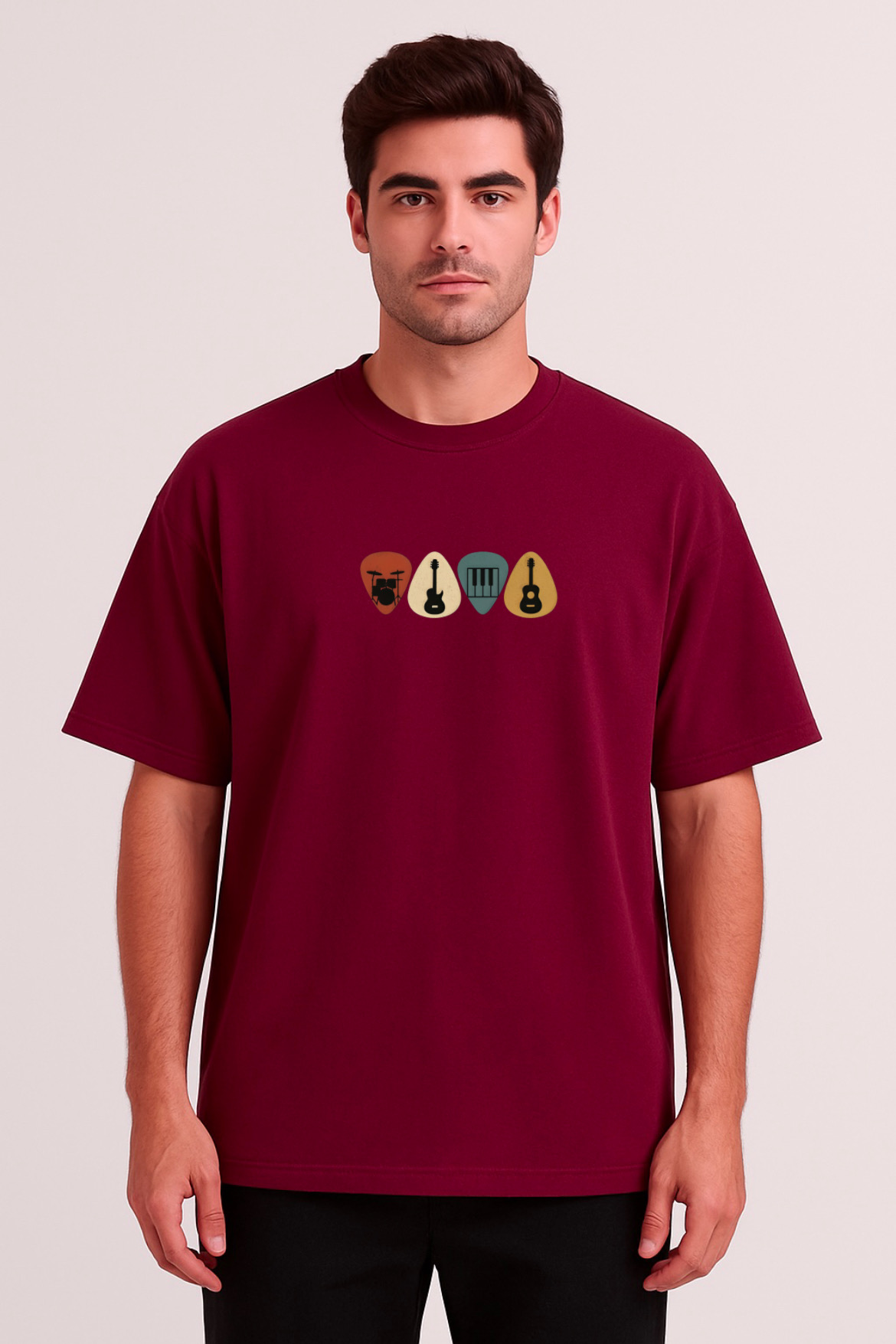 Musical Astronaut Graphic Design Oversized T-shirt - Image 11