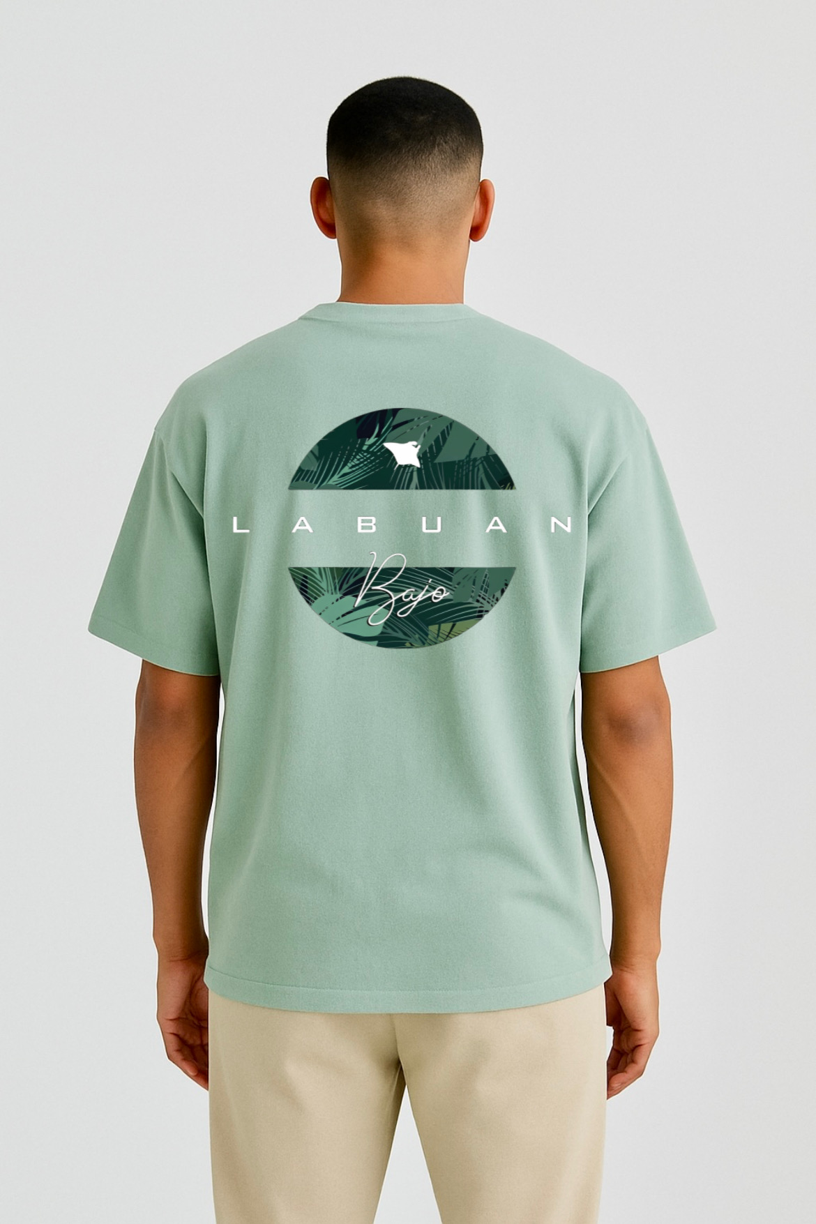 Labuan Bajo Graphic Design Oversized T-shirt - Image 4