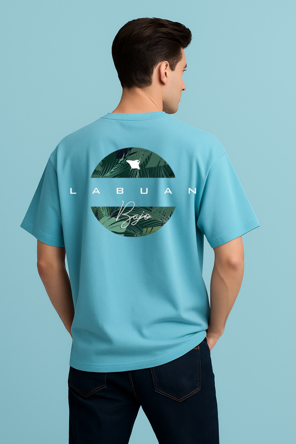 Labuan Bajo Graphic Design Oversized T-shirt - Image 14