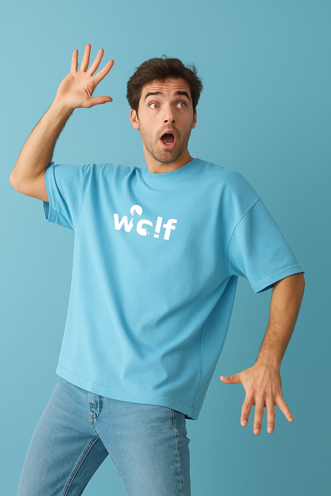 Animal Inspired Wolf Design Oversized T-shirt - Image 20