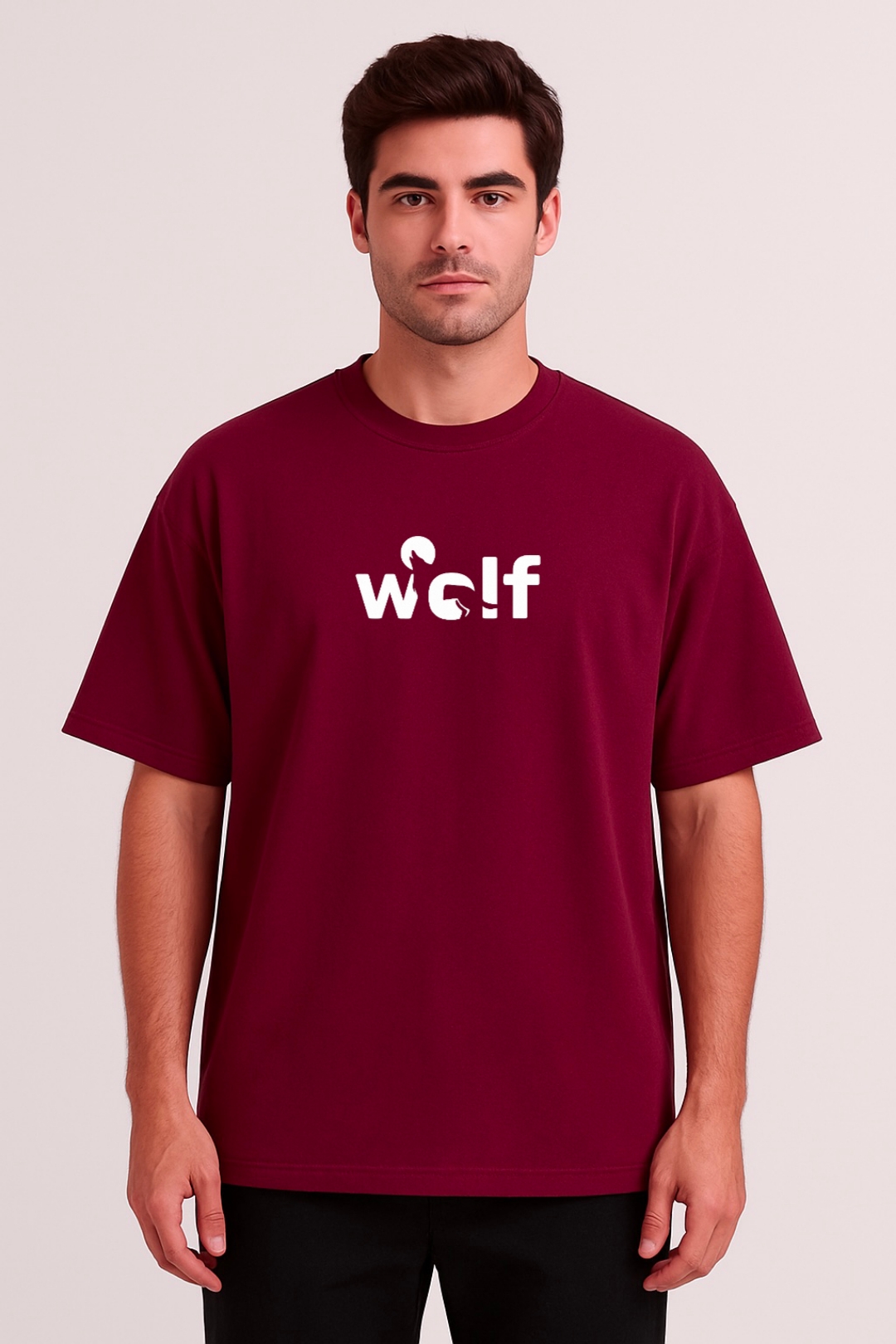 Animal Inspired Wolf Design Oversized T-shirt - Image 4