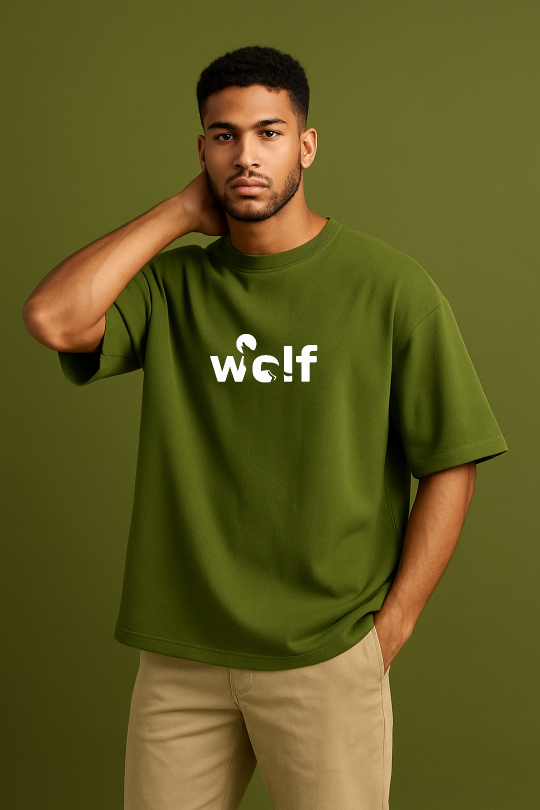 Animal Inspired Wolf Design Oversized T-shirt - Image 12