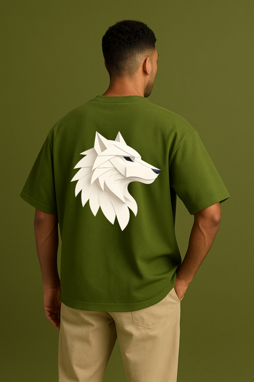Animal Inspired Wolf Design Oversized T-shirt - Image 11