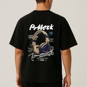 Cool Headphone Graphic Design Oversized T-shirt