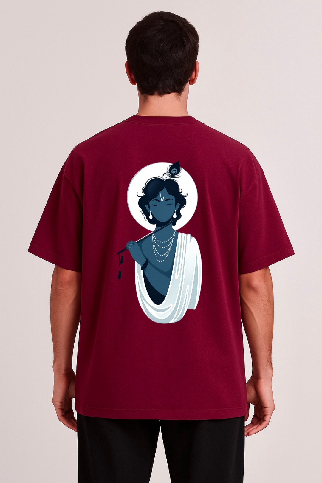Krishna Spiritual Graphic Design Oversized T-shirt