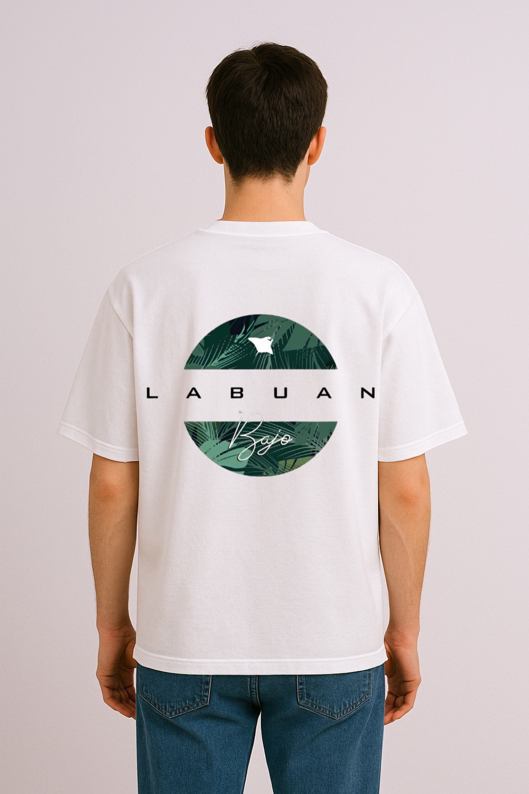 Labuan Bajo Graphic Design Oversized T-shirt - Image 12