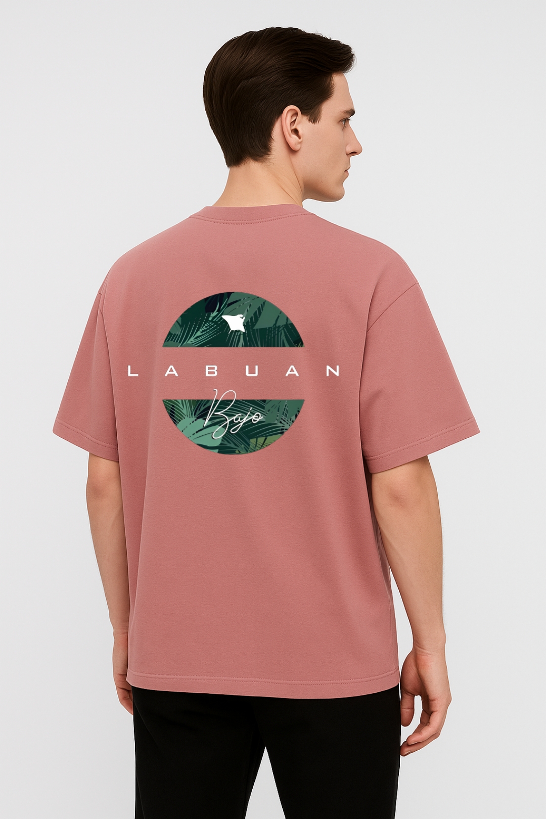 Labuan Bajo Graphic Design Oversized T-shirt - Image 6