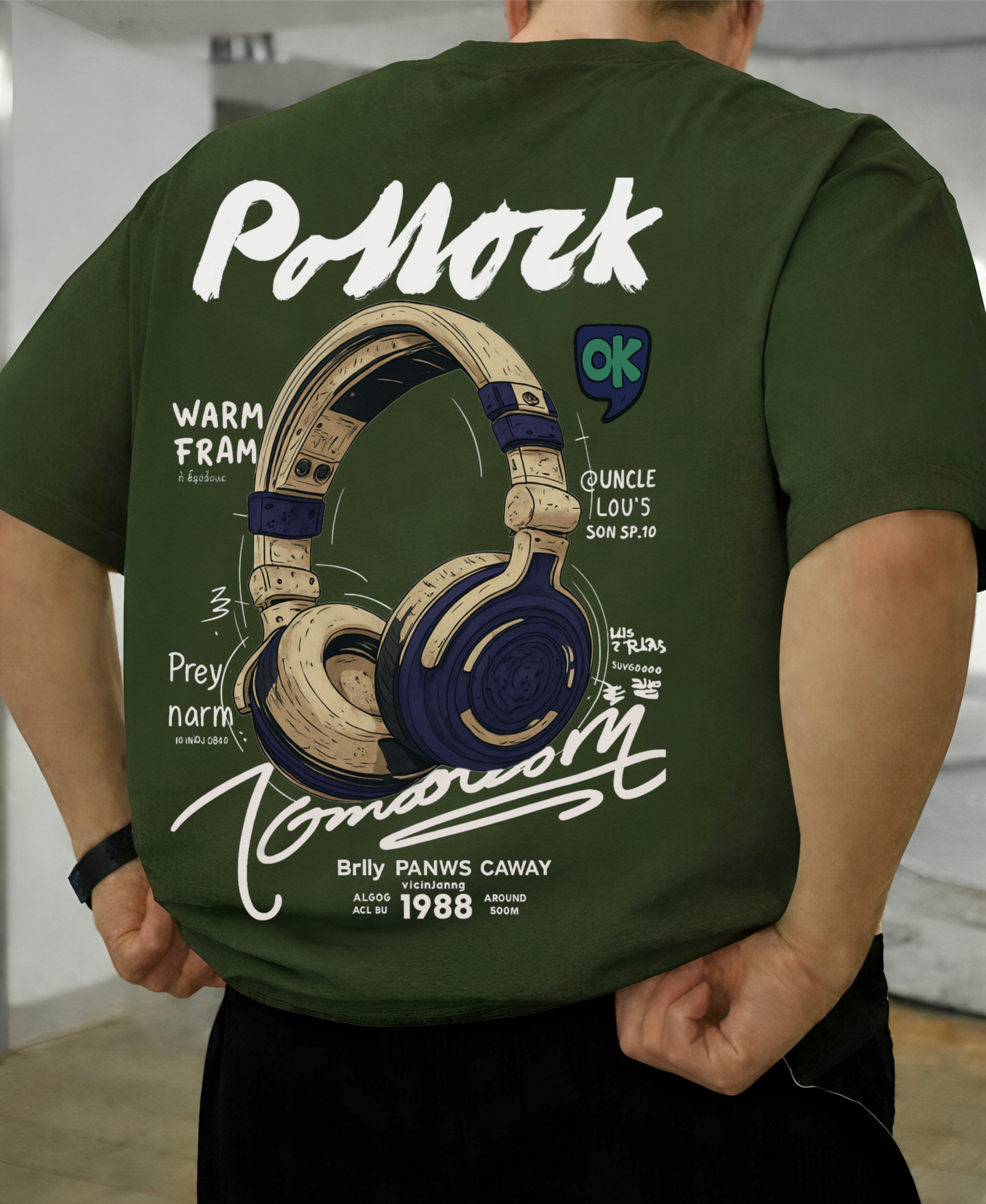 Cool Headphone Graphic Design Oversized Articles