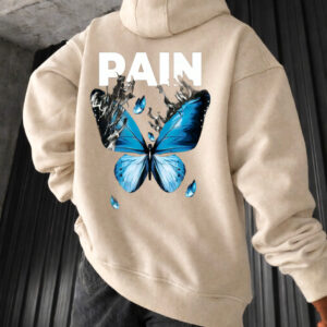 Beautiful Blue Butterfly Designed Oversized Hoodie