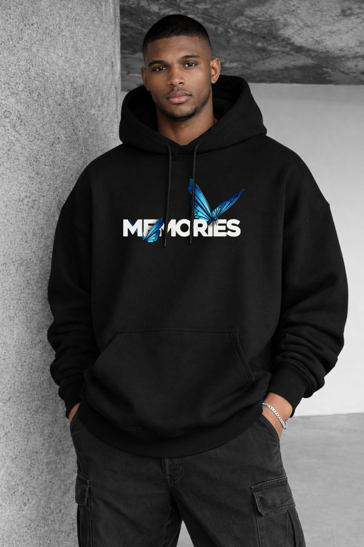 Beautiful Blue Butterfly Designed Oversized Hoodie - Image 9