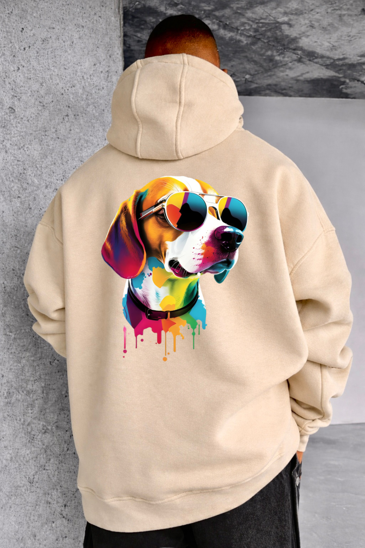 Dog and Paw Designed Oversized Hoodie - Image 8