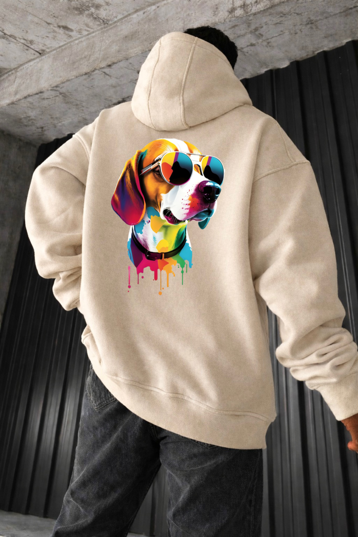 Dog and Paw Designed Oversized Hoodie - Image 6