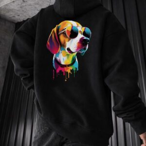 Dog and Paw Designed Oversized Hoodie