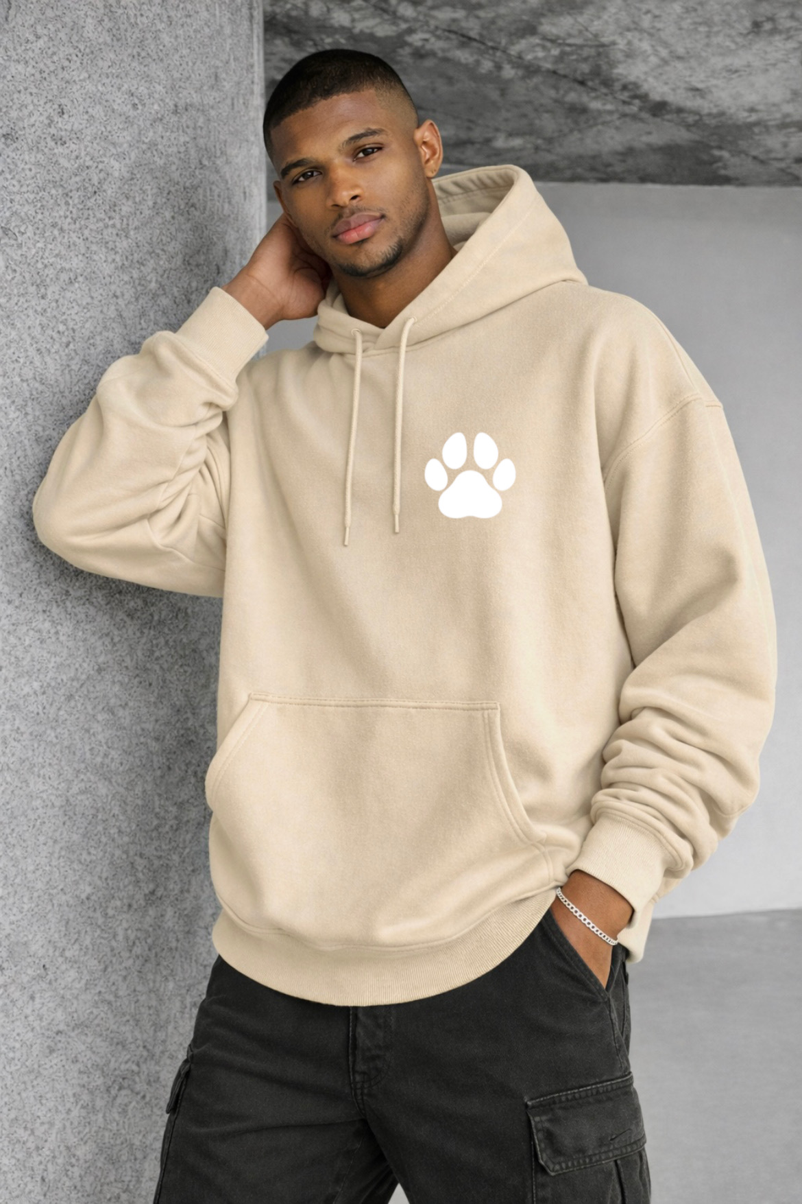 Dog and Paw Designed Oversized Hoodie - Image 7