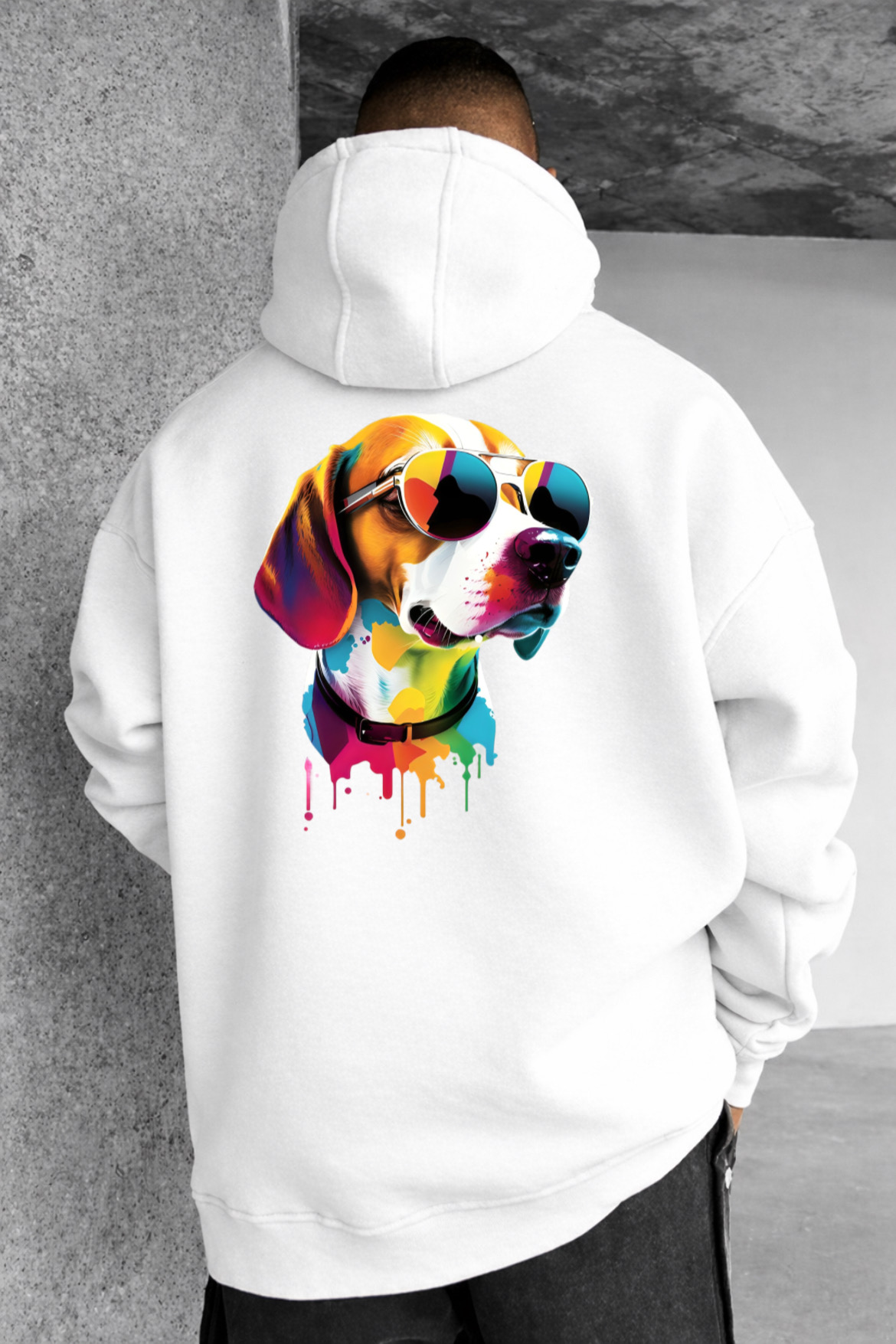 Dog and Paw Designed Oversized Hoodie - Image 12