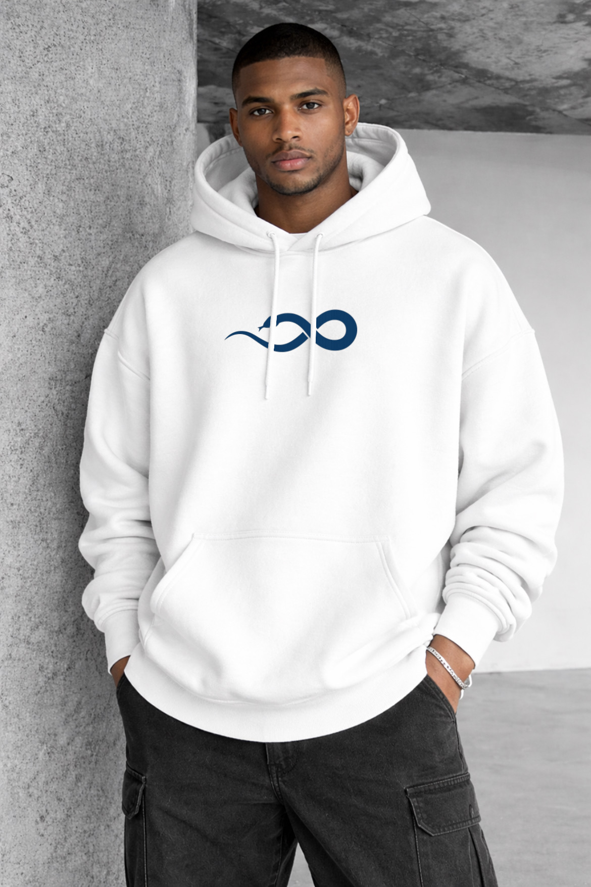 Blue Serpent Designed Oversized Hoodie - Image 13