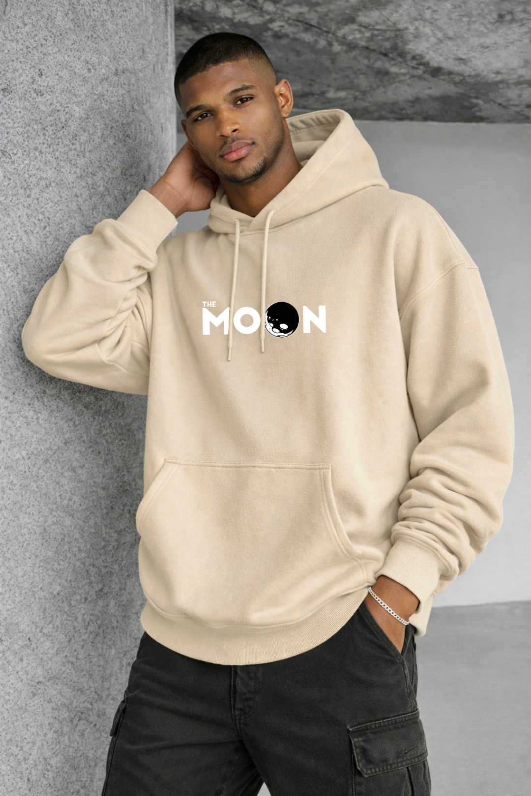 Astronaut and Moon Designed Oversized Hoodie - Image 9