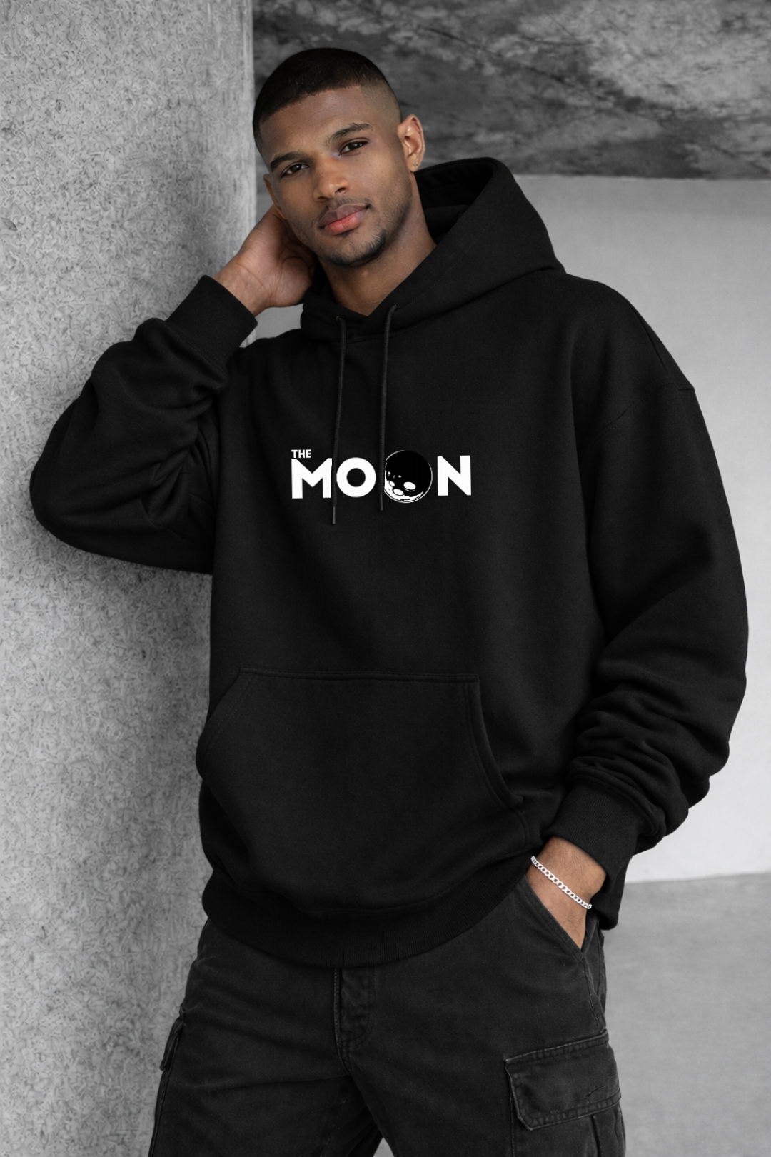 Astronaut and Moon Designed Oversized Hoodie - Image 5