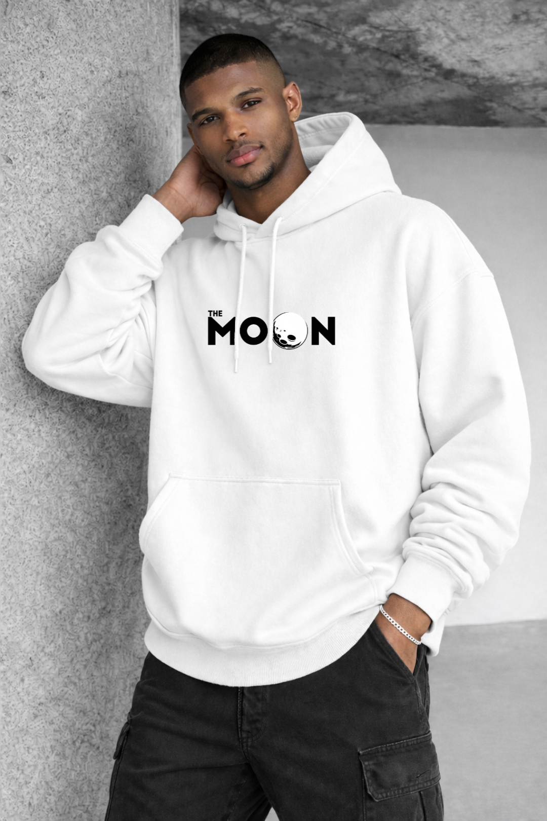 Astronaut and Moon Designed Oversized Hoodie - Image 13