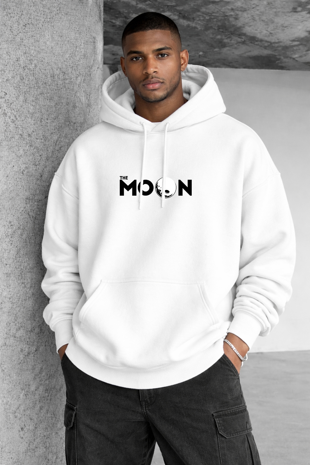 Astronaut and Moon Designed Oversized Hoodie - Image 11