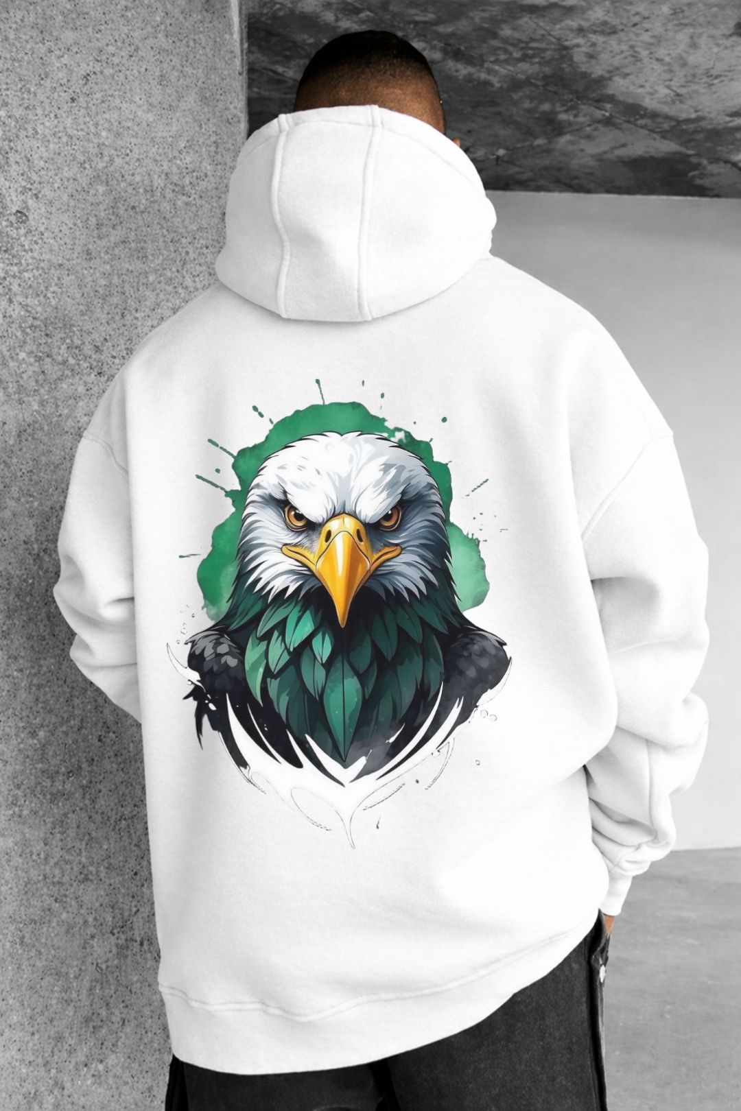 Eagle Designed Oversized Hoodie