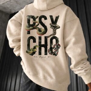 Psycho and Snake Designed Oversized Hoodie