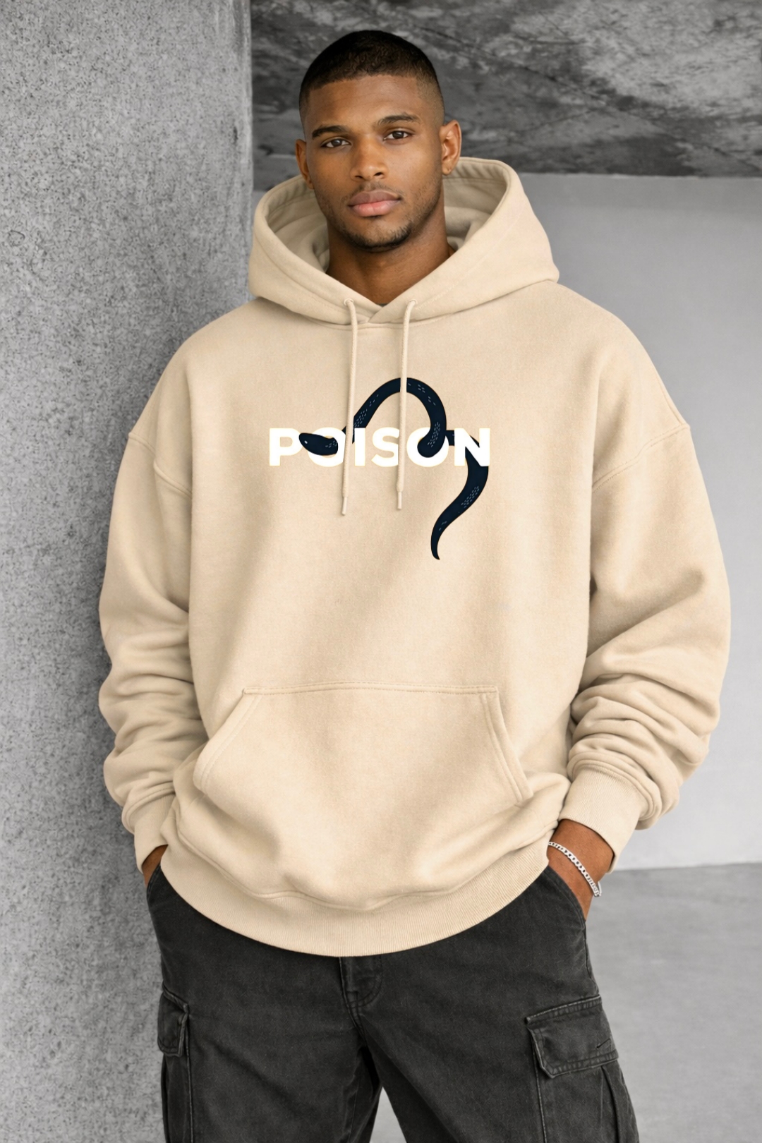 Psycho and Snake Designed Oversized Hoodie - Image 5