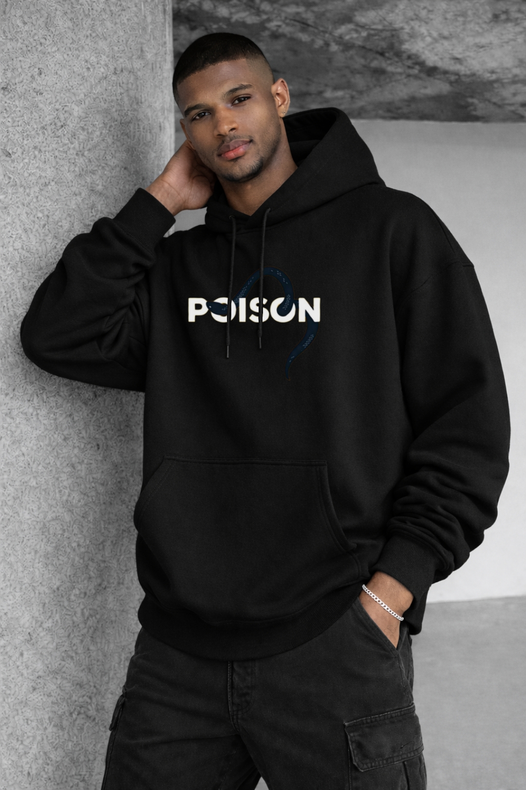 Psycho and Snake Designed Oversized Hoodie - Image 7