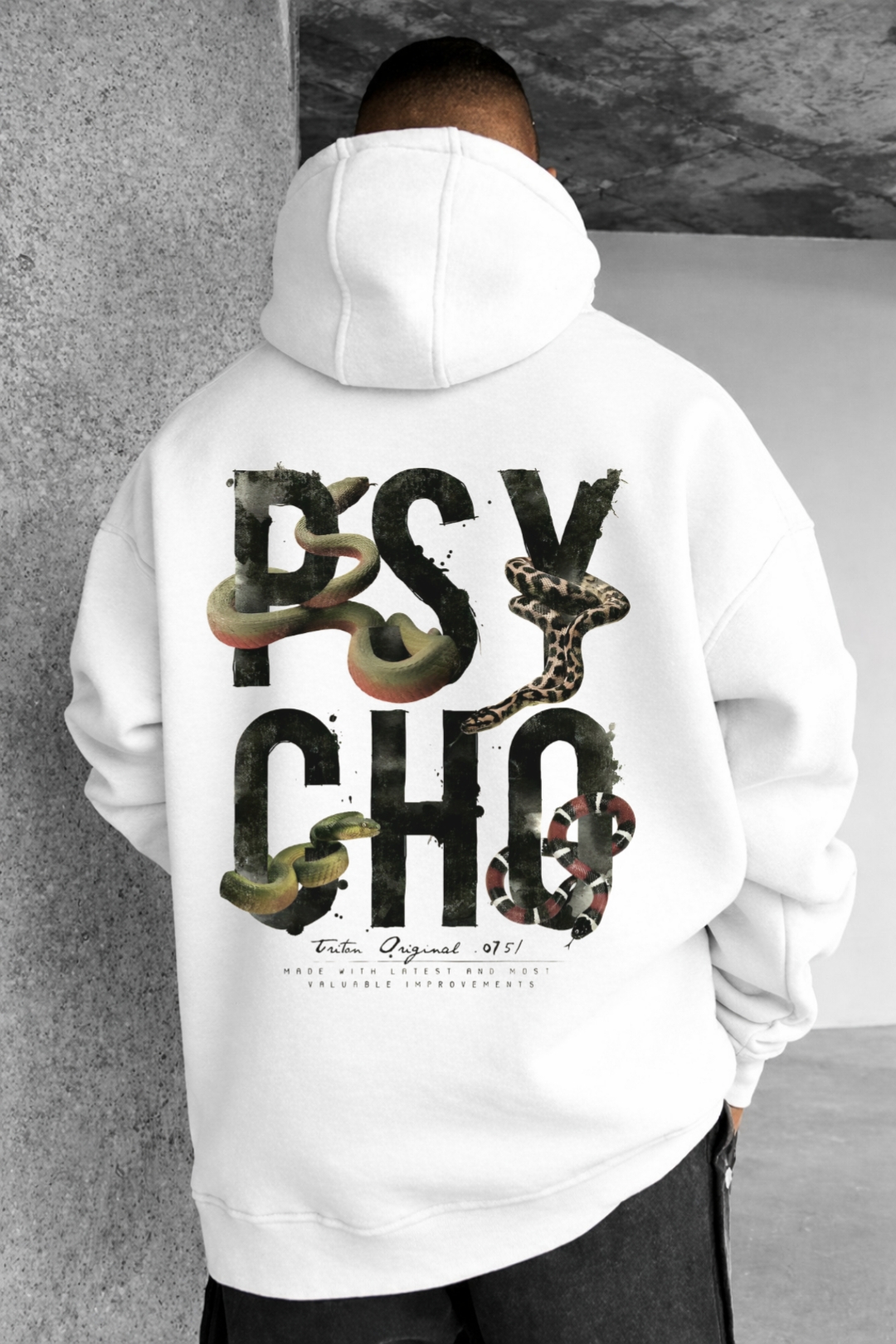Psycho and Snake Designed Oversized Hoodie - Image 12