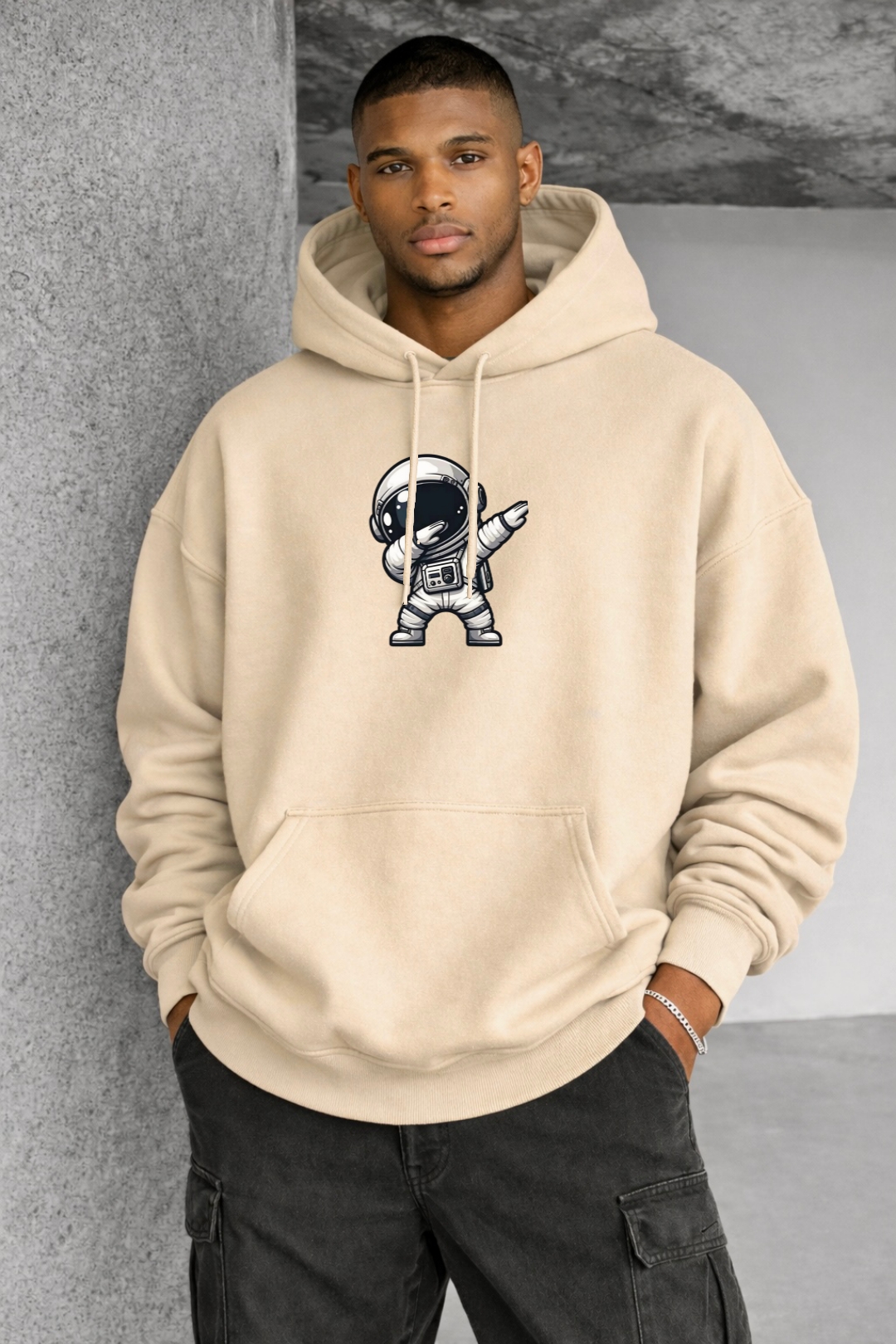 Too Chill Astronaut Designed Oversized Hoodie - Image 5