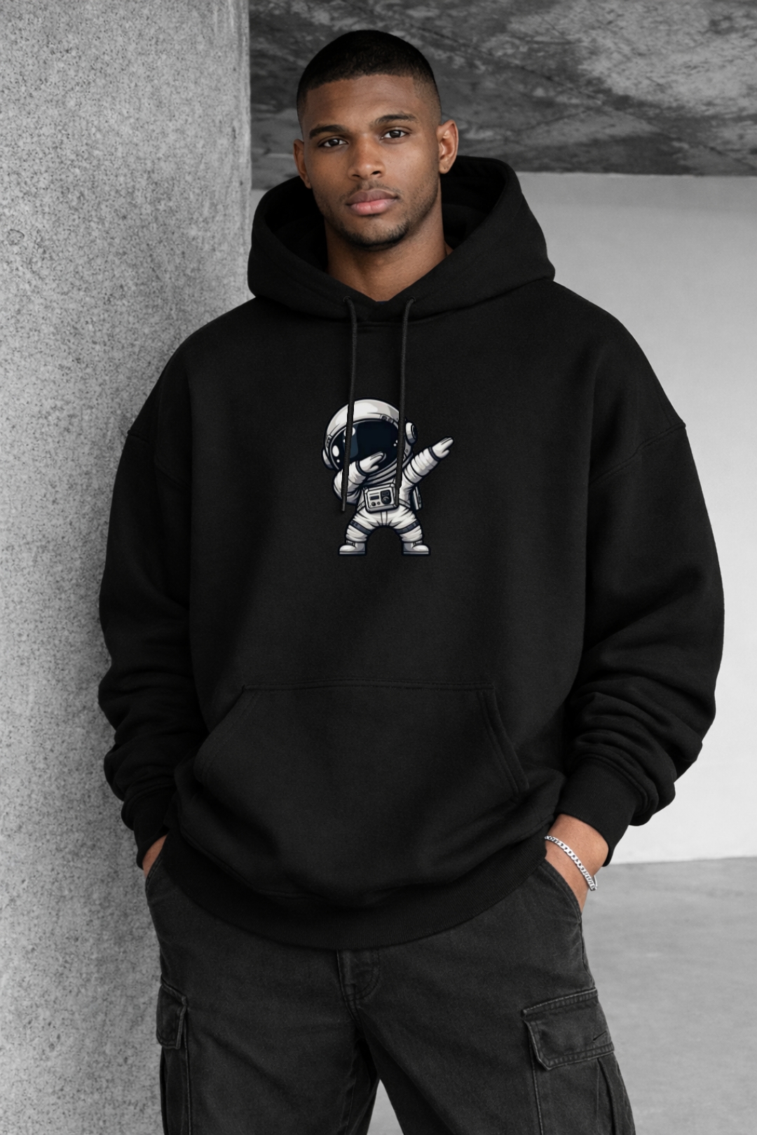 Too Chill Astronaut Designed Oversized Hoodie - Image 9