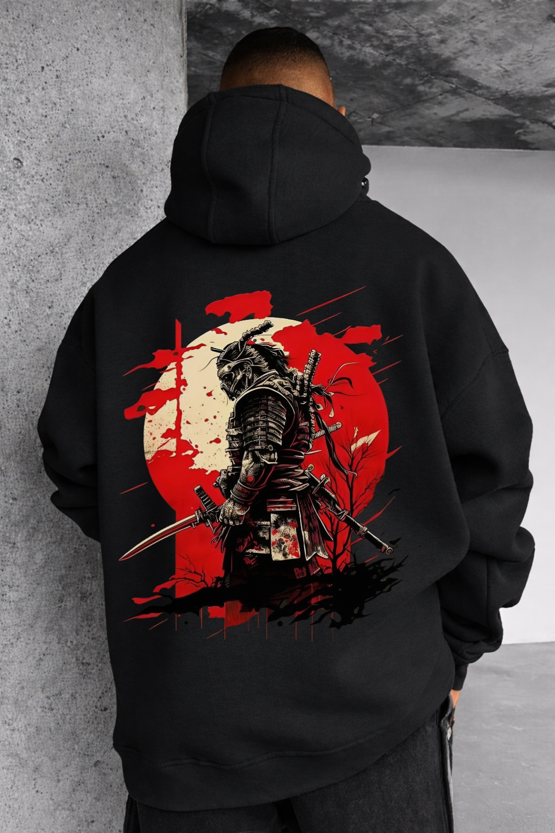 Japanese Samurai Designed Oversized Hoodie - Image 6
