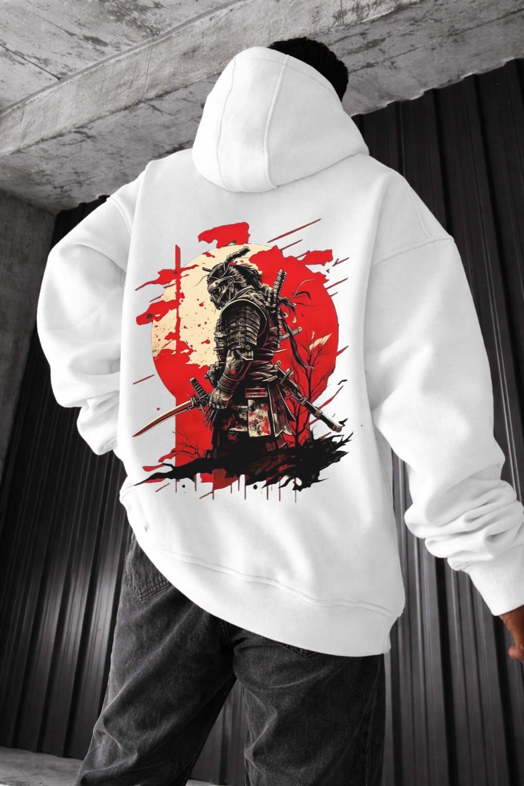 Japanese Samurai Designed Oversized Hoodie - Image 4